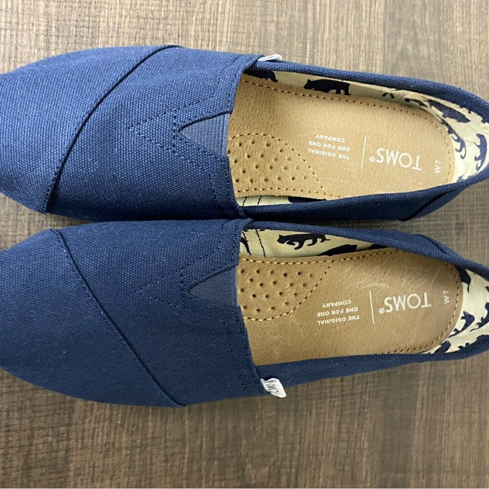 Womens Toms Canvas Classic Shoes Navy Size 7W - Picture 7 of 11